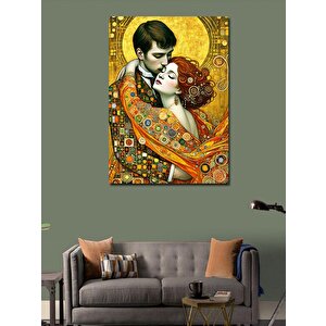 Kanvas Tablo Tutkulu Aşıklar Ve Sarı Çizgiler 50x70 cm