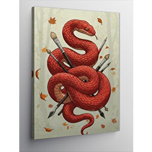 Kanvas Tablo Kırmızı Yılan Ve Oklar 50x70 cm