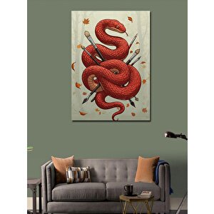 Kanvas Tablo Kırmızı Yılan Ve Oklar 100x140 cm