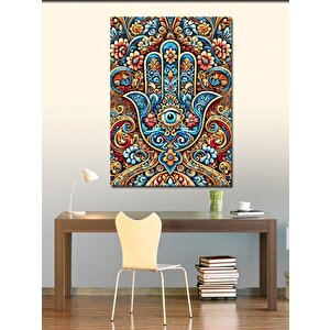 Kanvas Tablo Renkli Hamsa Eli Motifi 70x100 cm