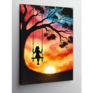 Kanvas Tablo Salıncakta Gün Batımı 70x100 cm