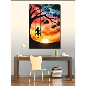Kanvas Tablo Salıncakta Gün Batımı 70x100 cm