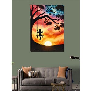Kanvas Tablo Salıncakta Gün Batımı 70x100 cm