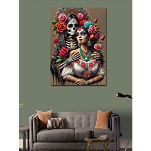 Kanvas Tablo Renkli La Catrina Figürü 70x100 cm