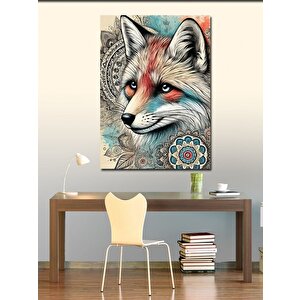 Kanvas Tablo Detaylı Tilki Çizimi 50x70 cm