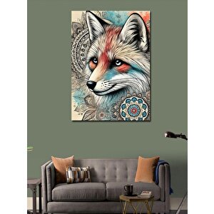 Kanvas Tablo Detaylı Tilki Çizimi 50x70 cm