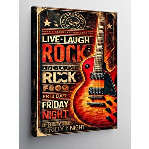 Kanvas Tablo Live Laugh Rock Afişi 100x140 cm