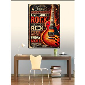 Kanvas Tablo Live Laugh Rock Afişi 100x140 cm