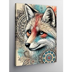 Kanvas Tablo Detaylı Tilki Çizimi 70x100 cm