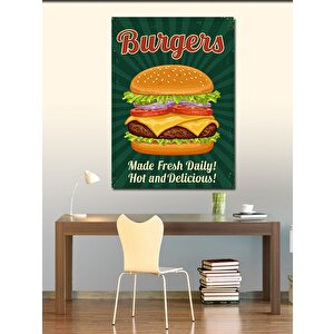 Kanvas Tablo Retro Burger Afişi 70x100 cm