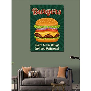 Kanvas Tablo Retro Burger Afişi 70x100 cm