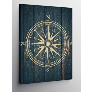 Kanvas Tablo Antik Pusula Deseni 50x70 cm