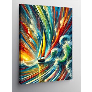 Kanvas Tablo Renkli Yelken Ve Hareket 100x140 cm