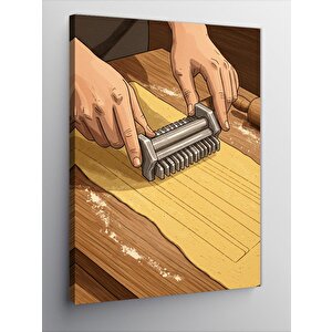 Kanvas Tablo Makarna Açan Eller 70x100 cm