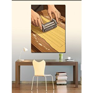 Kanvas Tablo Makarna Açan Eller 70x100 cm