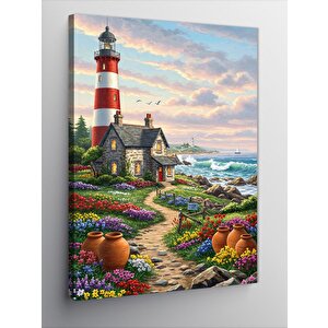 Kanvas Tablo Liman Ve Fener Manzarası 100x140 cm