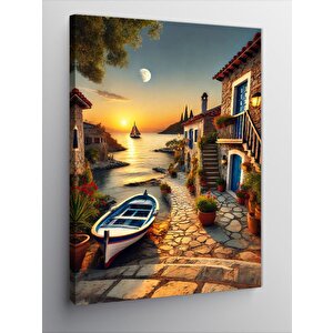 Kanvas Tablo Akşamüstü Akdeniz Sokağı 50x70 cm