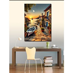 Kanvas Tablo Akşamüstü Akdeniz Sokağı 50x70 cm