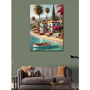 Kanvas Tablo Akdeniz Kıyısı Evi 70x100 cm
