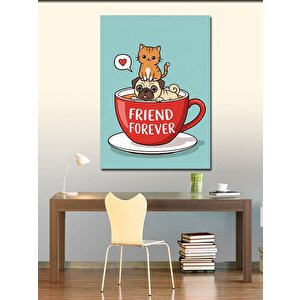 Kanvas Tablo Dostluk Kupası Çizimi 70x100 cm