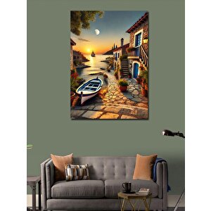 Kanvas Tablo Akşamüstü Akdeniz Sokağı 70x100 cm