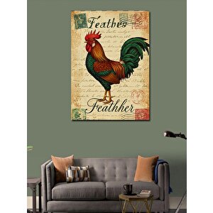 Kanvas Tablo Horoz Ve Eski El Yazması 100x140 cm