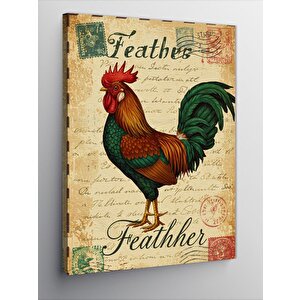 Kanvas Tablo Horoz Ve Eski El Yazması 50x70 cm