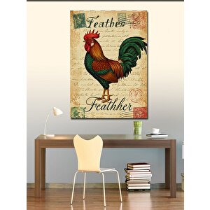 Kanvas Tablo Horoz Ve Eski El Yazması 50x70 cm