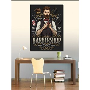 Kanvas Tablo Barber Shop Ve Retro Berber Posteri 70x100 cm