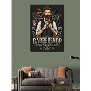 Kanvas Tablo Barber Shop Ve Retro Berber Posteri 70x100 cm