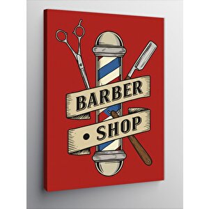 Kanvas Tablo Berber Mağazası Afişi 100x140 cm