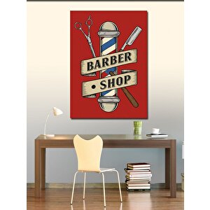 Kanvas Tablo Berber Mağazası Afişi 100x140 cm