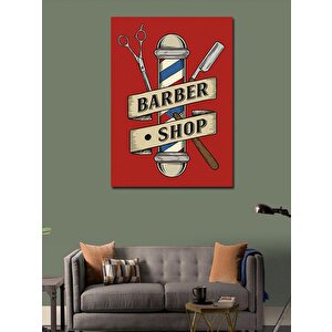 Kanvas Tablo Berber Mağazası Afişi 100x140 cm