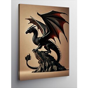 Kanvas Tablo Ejderha Ve Karanlık Sanat 100x140 cm
