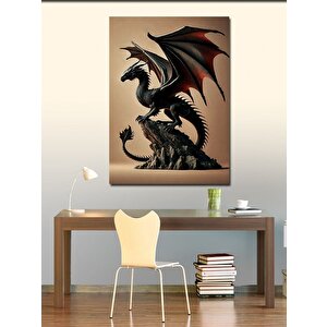 Kanvas Tablo Ejderha Ve Karanlık Sanat 100x140 cm