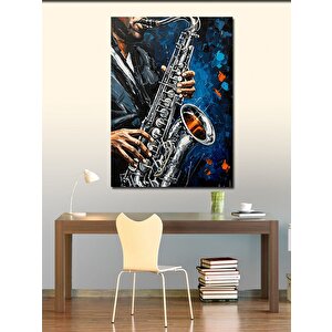 Kanvas Tablo Saksafon Çalan Müzisyen 100x140 cm