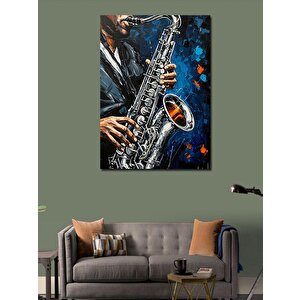 Kanvas Tablo Saksafon Çalan Müzisyen 100x140 cm