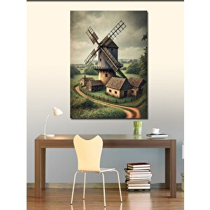 Kanvas Tablo Yel Değirmeni Ve Pastoral Manzara 100x140 cm