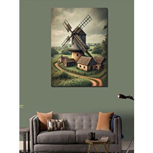 Kanvas Tablo Yel Değirmeni Ve Pastoral Manzara 100x140 cm