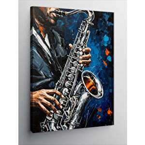 Kanvas Tablo Saksafon Çalan Müzisyen 50x70 cm