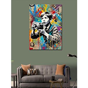 Kanvas Tablo Fotoğraf Çeken Çocuk 100x140 cm