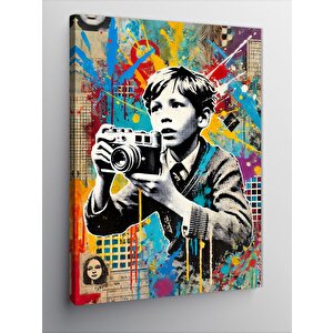 Kanvas Tablo Fotoğraf Çeken Çocuk 50x70 cm