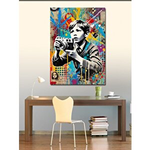 Kanvas Tablo Fotoğraf Çeken Çocuk 50x70 cm