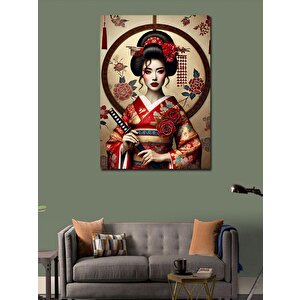 Kanvas Tablo Geisha Sanatı Çizimi 100x140 cm