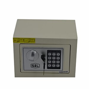 Elektronik Şifreli Ve Kilitli Çelik Kutu Kasa 23x17 Krem