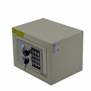 Elektronik Şifreli Ve Kilitli Çelik Kutu Kasa 23x17 Krem