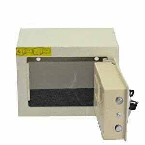 Elektronik Şifreli Ve Kilitli Çelik Kutu Kasa 23x17 Krem