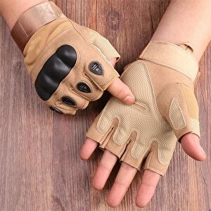 Yarım Parmak Cay222 Xl Beden Korumalı Taktik Eldiven Kahve