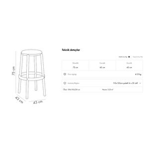 Duo Bar Sandalyesi̇ 2 Li̇ 75 Cm Si̇yah