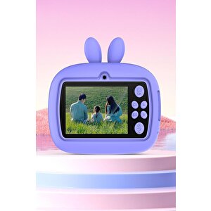 Torima Trm-cmr18 Mor Dijital Video Fotoğraf Çocuk Kamerası Anlık Termal Resim Kağıt Baskılı Yazıcı